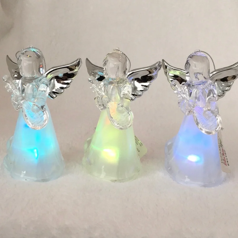 3 LED color changing acrylic Angel ornaments light up multicolor NWT - Picture 4 of 9